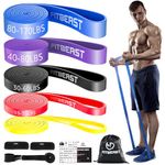 FitBeast Resistance Bands Set, 5 Levels Pull Up Bands for Bodyweight Training, Powerlifting, Muscle Building, Home Gym Workout, Stretching, Stretch Bands with Door Anchor (Bright Spectrum 5-170 LBS)