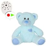 Little Blue Classic Teddy with 60 Second Voice Recorder - 10"/25cm - Recordable Teddy Bear Gift - Baby Heartbeat Bear