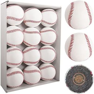 Furtrop Baseball in pelle 12 Ball Pack Competition Grade Giovani Baseball Uso Pratica Pratica Baseball Pelle pieno fiore Pratica Allenamento Autografi Non marcati Baseball