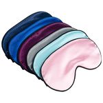 NUOMI 6 Pack Silk Sleep Eye Mask Blindfold Super Soft Adjustable Strap Night Sleeping Mask Men Women Girls