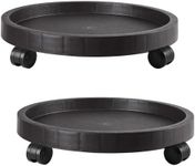 2 Pack of 14.2 Inch Planter Caddies Rolling Saucer Caddy with Wheels, Heavy Duty Wheeled Stand for Potted Plant, Round Coaster Roller Base Tray with Casters, Flower Pot Dolly Holder for Indoor Outdoor