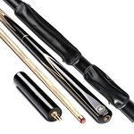 Insun ASH Hardwood Pool Cues 57 inch Snooker Cues with Extensions 3/4 Joint with 9.7mm Tips 19oz Pool Cue and Case Set with Cleaning Towel SD20