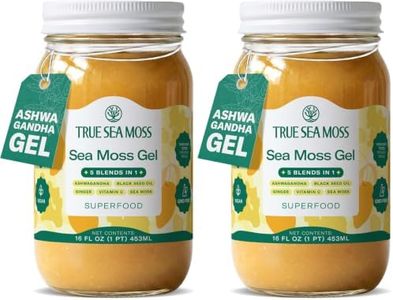 TrueSeaMoss Sea Moss Gel – 5-in-1 Formula – Wildcrafted Seamoss, Ashwagandha & Jarred Vegetables – Ashwagandha, Pack of 2 (Labels may Vary)