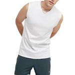 Champion Men's Classic Jersey Muscle T-Shirt, White, XL