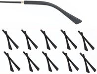 OPUGIT 10 Pairs Eyeglasses Replacement Temples, comfortable Eyeglass End Tips Ear Sock Pieces, Silicone Tube Sleeve End Tips for Thin Metal Eyeglass Legs(Black)