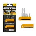 StealthMounts Yellow Dewalt XR & Flexvolt Magnetic Bit Holder | Drill Bit Organiser | Perfect Bit Holder for Dewalt XR & Flexvolt Drills and Impacts (2 Pack)