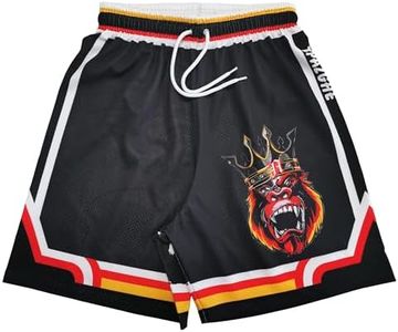 TPAZGHE Mens Sports Athletic Mesh Short Quick Dry Polyester Vintage Basketball Shorts with Pocket (A009,X-Large)