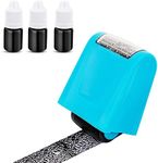 Identity Theft Protection Roller Stamp Set, Advanced Security Stamp with 3-Pack Refills Confidential Stamp, Address Blocker Stamp Data Defender for Identity Guard, ID Privacy Safety (Blue）