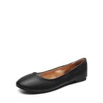 DREAM PAIRS Women's Slip On Round Toe Ballerina Ballet Flats Pumps Shoes,Size 8,Black,Sole-Happy