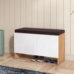Rocco Trudo Modular Shoe Cabinet (12 Pair Seat Cabinet) White, Engineered Wood