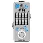 VSN EQ Pedal, 5 Band EQ Pedal Electric Guitar Equalizer (100Hz 250Hz 630Hz 1.6kHz 4kHz) Provides ±18dB for Each Band EQ Seeker for Guitar,Mini Size True Bypass