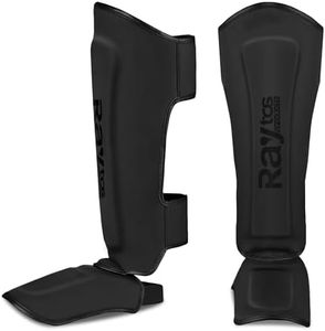 Raytos Muay Thai Shin Guards - MMA Kickboxing Leg Instep Protective Pads, Martial Art Sparring Gear for BJJ Karate Boxing Taekwondo Training, Men Adults Kids Children