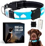 Airtag Dog Collar - LED Dog Collar with Airtag Holder - Large Dog Collar Airtag Similar to GPS Dog Collar - Waterproof Airtag Holder for Dog Collar Included - Air Tag Dog Collar + Air Tag Holder