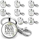 Christian Keychain Bulk Bible Verse Religious Keychain Scripture Quote Inspirational Gifts Supplies for Men Women(Leaf Style, 36 Pcs)