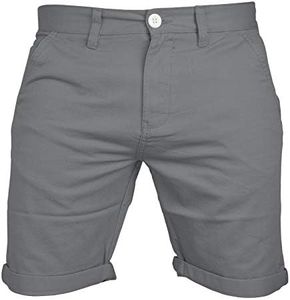 westAce Mens Chino Shorts Casual 100% Cotton Cargo Combat Grey 36