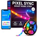 Pixel Sync Smart RGBIC LED Strip Light 10M | 60 LEDs/M | 142 Dynamic Modes | Bluetooth App Control | Black PCB | TV Backlight | Group Control | Gaming & Room Décor Lighting Kit(BT SMART APP, 10 METER)