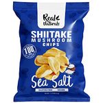 Real Naturals Shiitake Mushroom Chips, Sea Salt, Non GMO, Low Calorie, Vegan, 12 Count of 32g