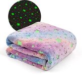 Winthome Glow in The Dark Throw Blanket for Kids Girls Boys, Super Soft Flannel Fleece Fluffy Cuddly Toddlers Blankets Large 51"x67" Cozy Fuzzy Plush Gifts All Seasons