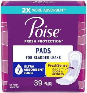 Poise Incontinence Pads & Postpartum Incontinence Pads, 7 Drop Ultra Absorbency, Long Length, 39 Count, Packaging May Vary