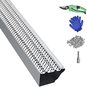 Seeutek Gutter Guards 5 Inch, 64pcs 40" Leaf Filter Gutter Protection Mill Finish Aluminum Gutter Cover System, Easy DIY Leaf Guard for Gutters fits Any Roof Gutter Type Total Length 216FT