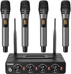 TONOR Wireless Microphones System with 4x10 Channels Cordless Handheld Microfono Inalambrico, 200FT UHF Range, Mics with Stable Signal Transmission for Karaoke Singing Party Church Wedding PA Speaker