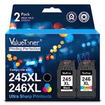 Valuetoner 245XL 246XL Ink Cartridge Combo Pack Replacement for Canon Ink 245 and 246 243 244 for Pixma TR4520 TR4527 MG2522 MG2520 MX490 MX492 TS202 TS302 TS3320 MG2920 Printer (Black, Color)