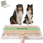 PETHOMEL Large Dog Training Toilet, Dog Potty Tray Litter Box Indoor Dog Toilet Puppy Pad Pee Holder Tray Porch Dog Bathroom Easy to Clean (Brown Big)