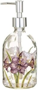 Glass Soap Dispenser Bottle 17 Ounces Soap Liquid Dispenser with Plastic Pump