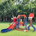 NYEEKOY 6 in 1 Kids Slide and Swing