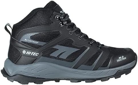 Hi-Tec MUFLON MID stivali montagna uomo,Stivali da trekking uomo,Membrana impermeabile e traspirante Dri-Tec®, Black Charcoal Grey, 41 EU