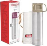 Milton Vacuum Flask for Hot Drink 1 Litre (34 oz), Stainless Steel Double Walled Insulated Water Bottle for 24 Hour Hot and Cold Drinks, Leak Proof, BPA Free, Thermosteel Glassy 1000 ml, Grey