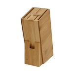 HOKIPO Wooden Knife Holder for Kitchen - Universal Knives Holder Stand with 5 Slots (NEW3758)