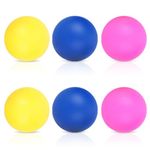 6Pcs/Set PVC Colorful Beach Paddle Ball, Beach Toy Ball Beach Racket Replacement Balls Beach Tennis Ball Games Small Paddle Balls Replacement Beach Balls for Outdoor Activities (red Yellow Blue)