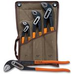 BOLTWORK Water Pump Pliers 3Pc (7”,10”,12”) CRV Steel Wide Jaw Profile Long Nose Box Joint Grips Set in Storage Pouch, 1% of Sale Value Will be Donated to Children's Hospital Sheffield