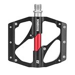 ROCKBROS MTB Pedals Platform Bike Pedal Aluminum Bicycle Pedal Non-Slip Lightweight Flat Pedals for BMX Road Mountain Bikes 9/16"