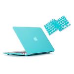 RUBAN Case Compatible with MacBook Air 11 Inch Release (A1370/A1465) - Slim Snap On Hard Shell Protective Cover and Keyboard Cover for MacBook Air 11, Turquoise