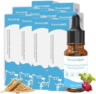 Pawimood 10Pcs Waterless No-Rinse Pet Shampoo Essence for Dogs & Cats, Concentrated Deodorizing Formula Neutralizes Odors & Hydrates Coat with Pomegranate Scent, for Steam Brush,0.34 oz*10