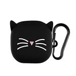 kwmobile Silicone Case Compatible with Samsung Galaxy Buds FE Case Cover - Cat Black/White