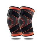 Hambler Knee Support for men & Women Knee Brace For Knee Pain relief Knee Caps for Women & Men Knee Pads For Gym Squats knee Belt A4-Orange Pack2