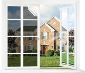 ONETON One Way Window Film Heat Control Sun Blocking Anti UV Daytime Privacy Mirror Window Film No Glue Static Cling Non-Adhesive for Home Office(20x150 in, 50% Black Film)