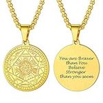PROSTEEL Engraved Name Seal of The Seven Archangels Medallion Pendant Stainless Steel Occult Amulet Necklace with 22inch Chain