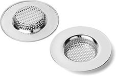 Qinglele 2pcs Kitchen Bathroom Sink Strainer, Stainless Steel Drain Filter, Thicker, Outer Diameter 3 Inch/77mm (Small Size)