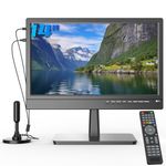 ZOSHING 14" 1080P screen TV,Small TV with freeview Reception and Aerial,TV Two Power AC/DC-12V,HDMI-USB-VGA Input Ports for Camper/Monitors/kitchens