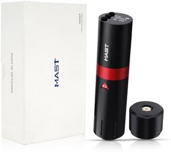 Mast Flip2 Wireless Tattoo Pen Machine Gun, Adjustable 6 Strokes 2.4-4.2mm, Rechargeable Battery Digital Display, Coreless Tattoo Motor by Mcore (1 Battery)