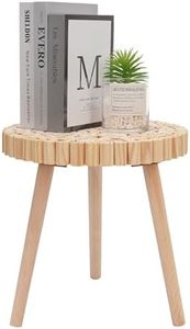 Prosumer's Choice | Wooden Side Table Natural Brown - Small Accent Round End Tables for Living Room - Simple Bedside Table - Home Décor for Office, Bedroom, or Study Room - Farmhouse Style Décor
