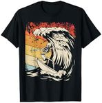 Vintage Surfing Skeleton Shirt Halloween Surfboard for Men T-Shirt