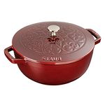 Staub Cast Iron 3.75-qt Essential French Oven with Lilly Lid - Grenadine, Made in France