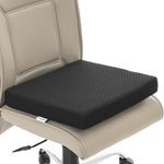 FOVERA Tri-Foam Seat Cushion for Chair - for Office & Home Chair & Car Seat - for Lower Back Pain & Seat Bone Support for Comfortable Sitting (L - 18 x16.5 x 2.5 Inch, Mesh Black)