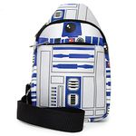 Buckle Down Unisex's Bag, Sling, Bounding, Vegan Leather Crossbody, Star Wars R2-d2, 11.0" x 6.5"