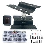 Aluminum RC Car Repair Work Stand Repair Tool Set 360 Degree Rotation and 610PCS RC Screws Kit for 1/8 1/10 1/12 1/16 1/18 RC Car Truck Scale Crawler (RC Work Stand+ RC Screws Kit) (Black)